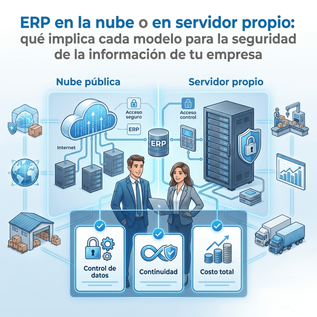 ERP en la nube o en servidor propio: qué implica cada modelo para la seguridad de la información de tu empresa